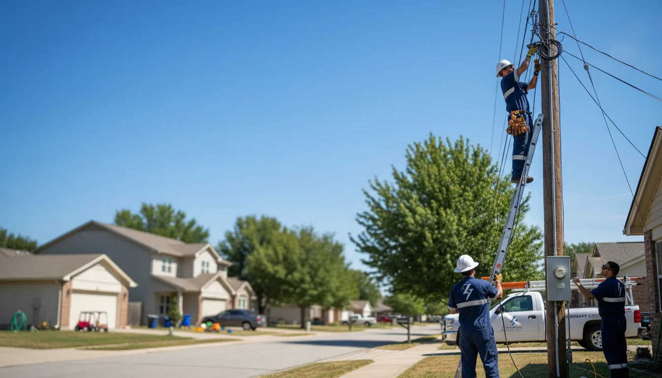 Residential electrician providing installation services in Ovalo, TX